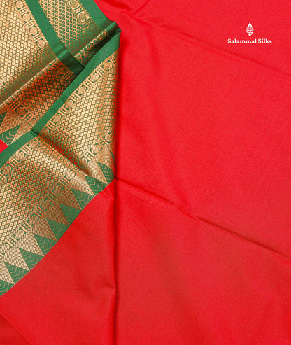 Semi Silk Saree - Anandha Blue Colour Body Plain With Contrast Maroon Traditional Temple Border
