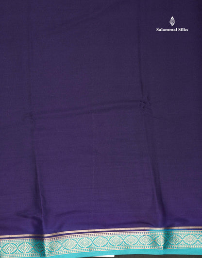 Semi Mysore Silk Saree - Bottle Green Colour Body Plain With Contrast Baby Pink Small Border