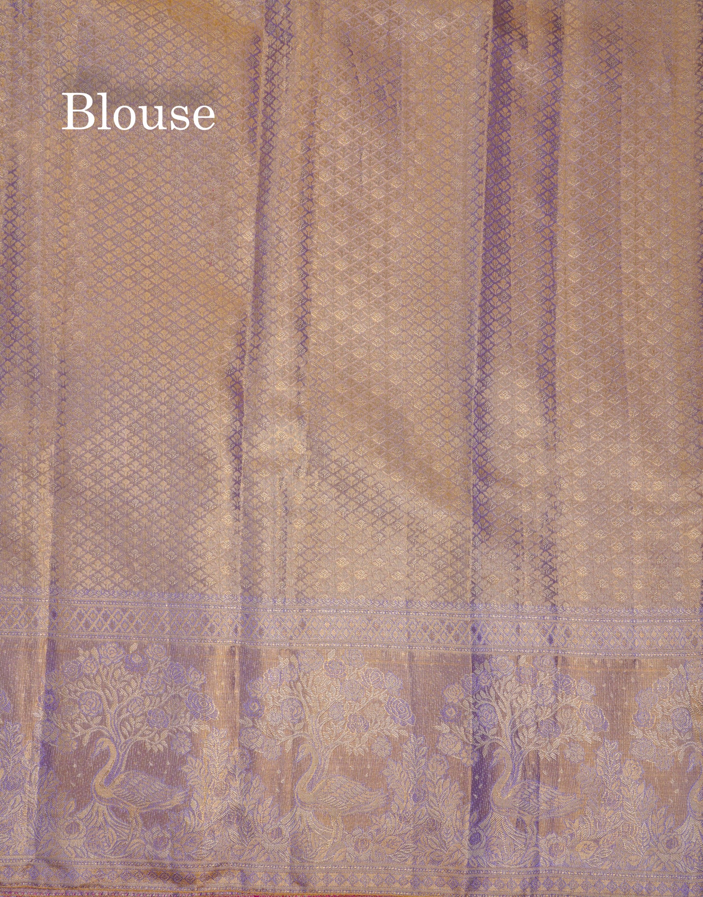 Beautiful Pink Tissue Bridal Pure Kanjivaram Silk Saree With Contrast Violet Fancy Border