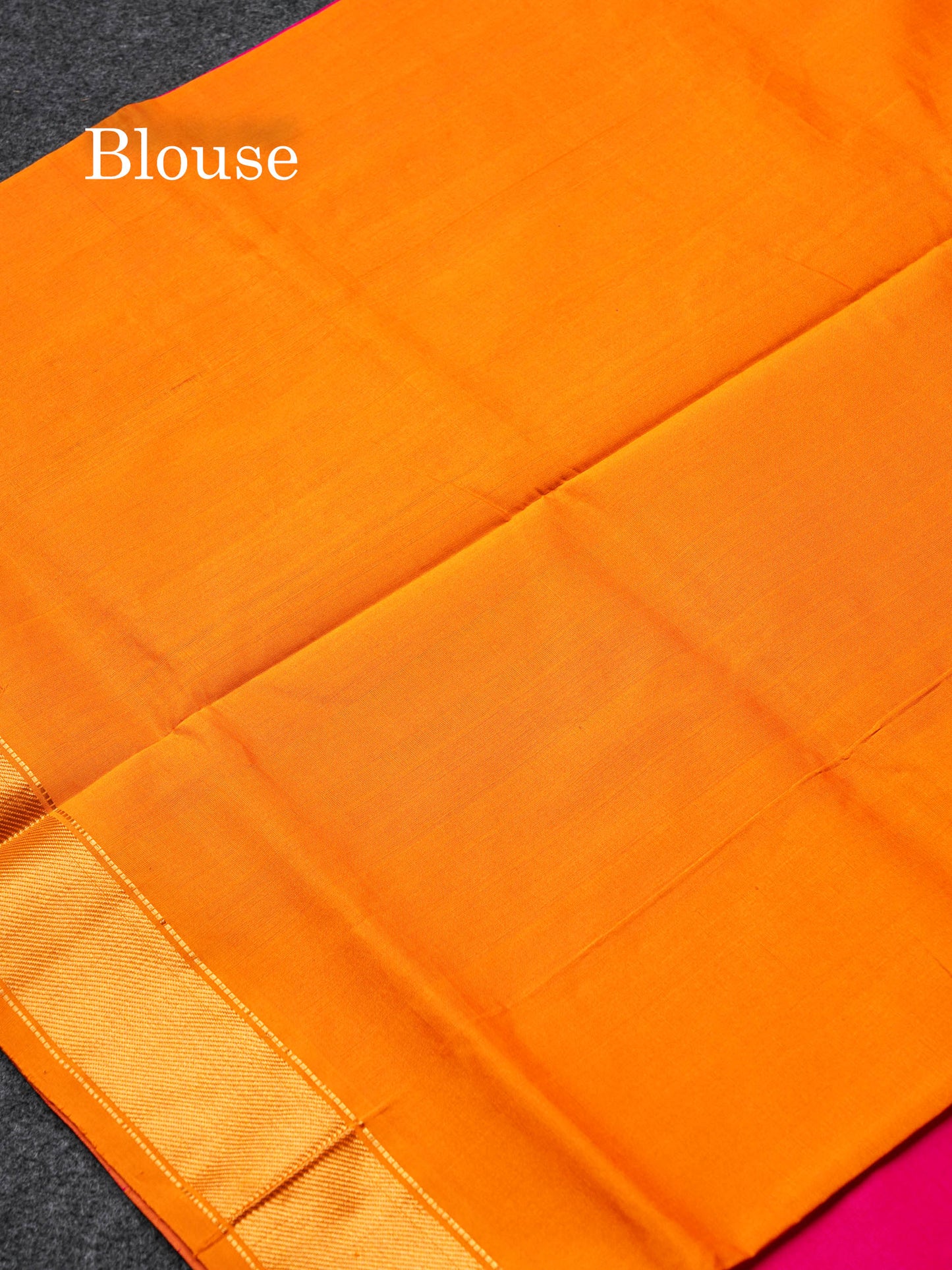 Beautiful Pink Plain Semi Silk Cotton Saree With Mustard Yellow Border