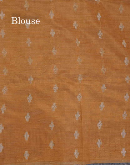 Cotton Mix Saree - Cream Sandal Colour Body With Contrast Brown Fancy Border