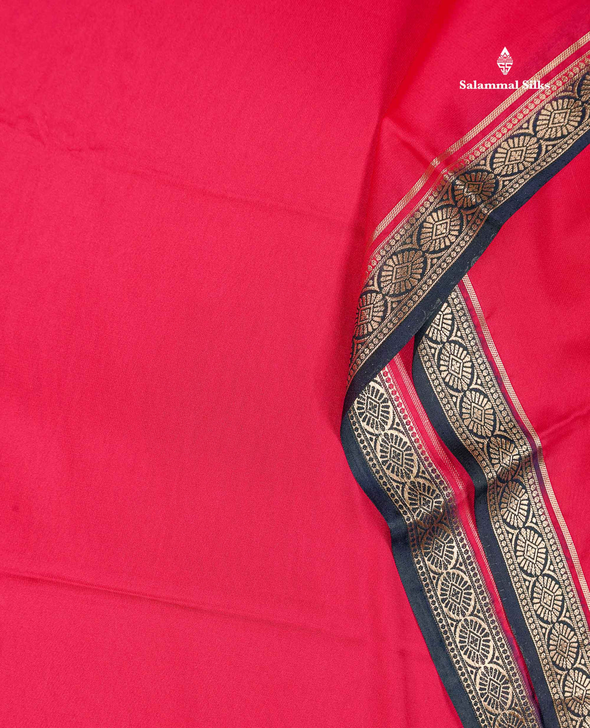 Semi Mysore Silk Saree - Bottle Green Colour Body Plain With Contrast Baby Pink Small Border