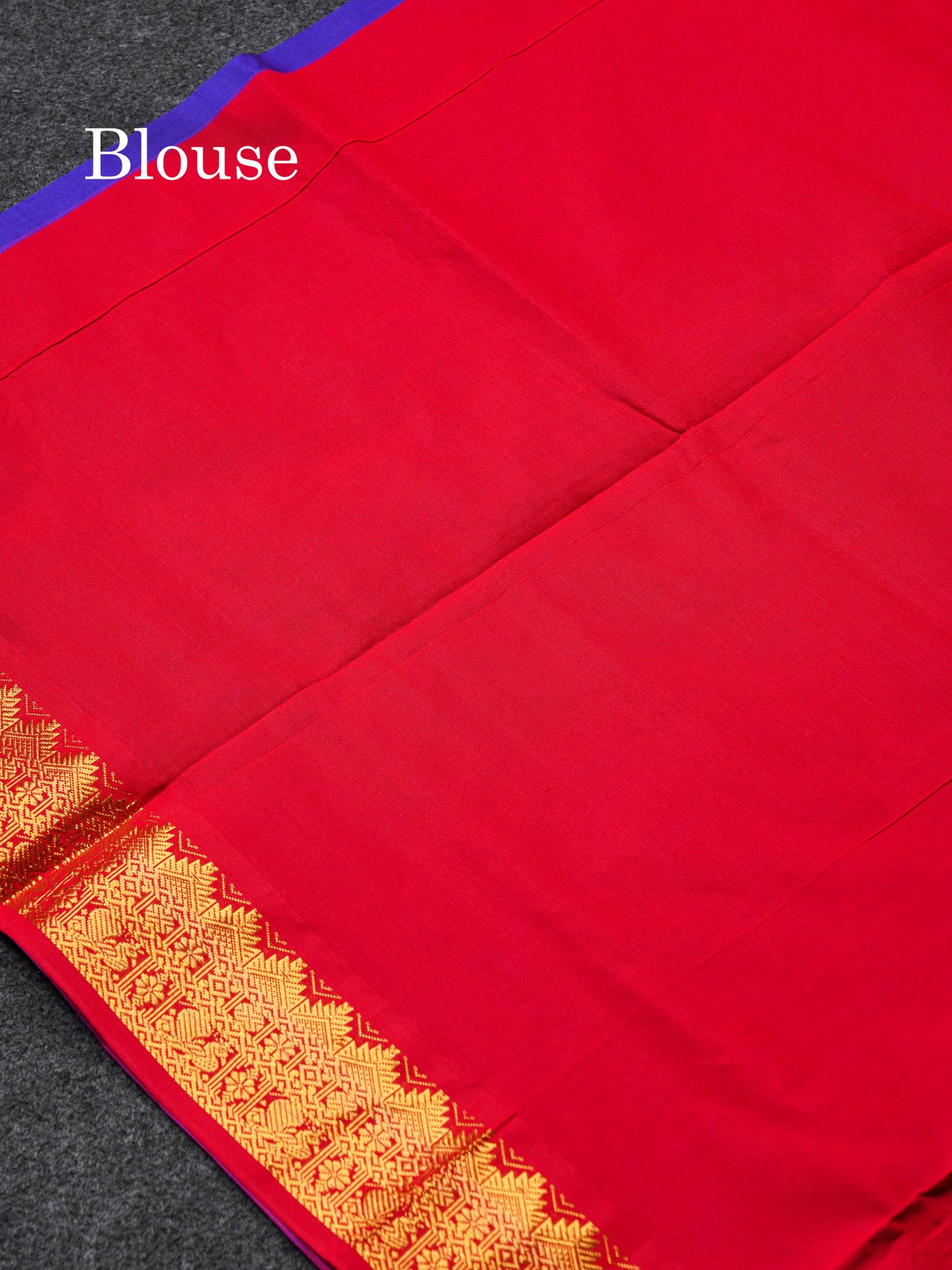 Beautiful Violet Plain Semi Silk Cotton Saree With Contrast Chilly Red Blouse