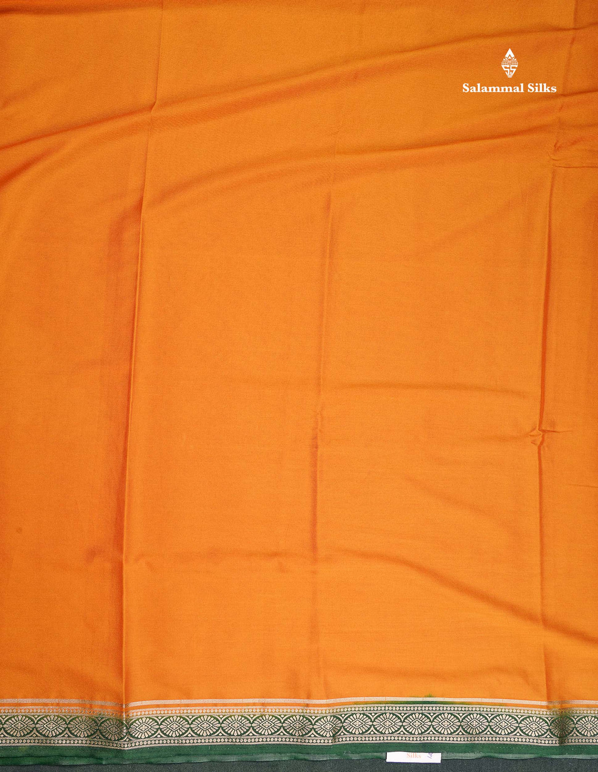 Semi Mysore Silk Saree - Bottle Green Colour Body Plain With Contrast Baby Pink Small Border
