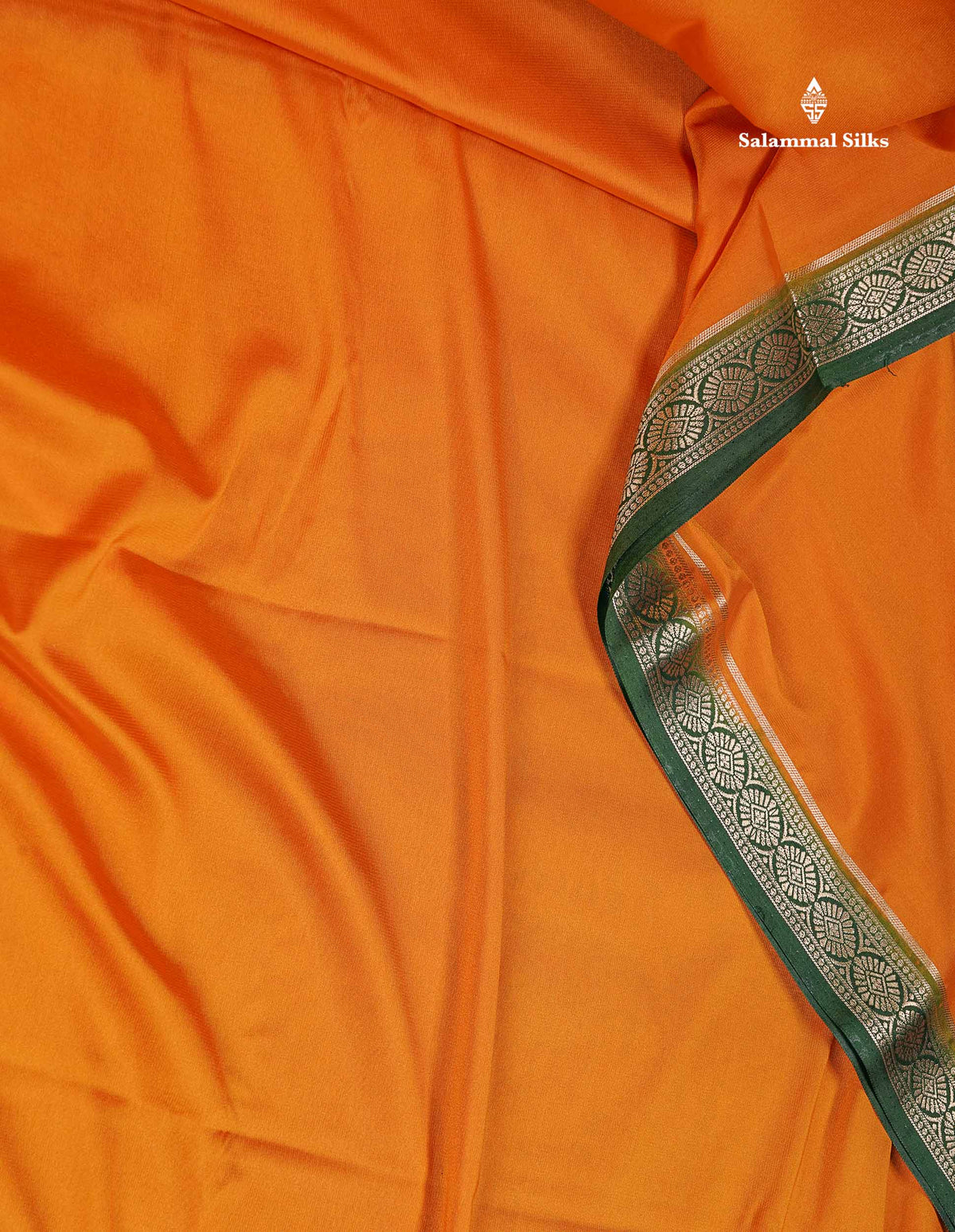 Semi Mysore Silk Saree - Bottle Green Colour Body Plain With Contrast Baby Pink Small Border