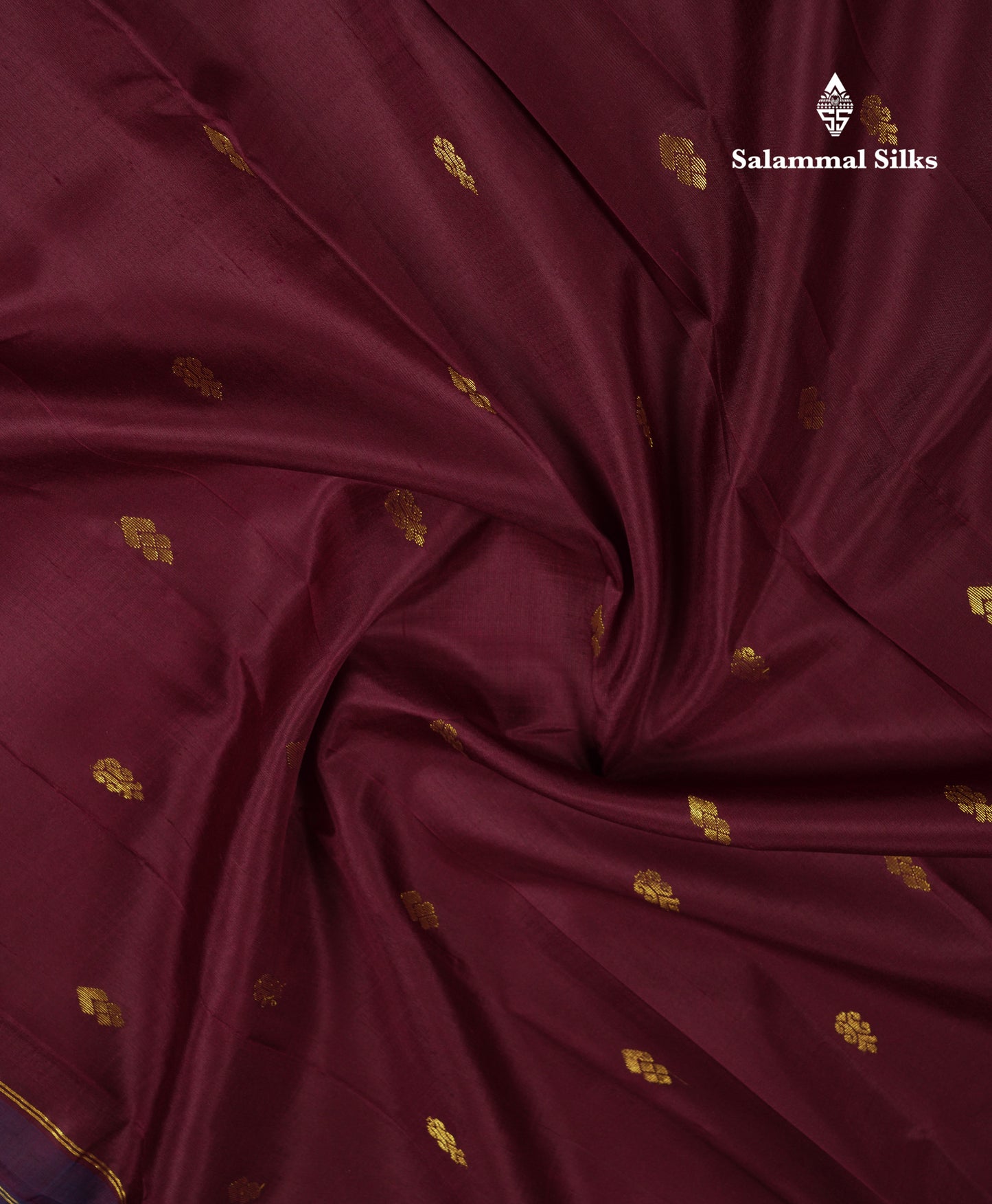 Beautiful Dark Magenta Pure Kanjivaram Silk Saree With Contrast Peacock Blue One Side Traditional Border