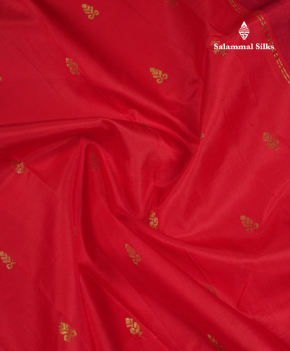 Beautiful Chilly Red Pure Kanjivaram Silk Saree With Contrast Maroon One Side Traditional Border