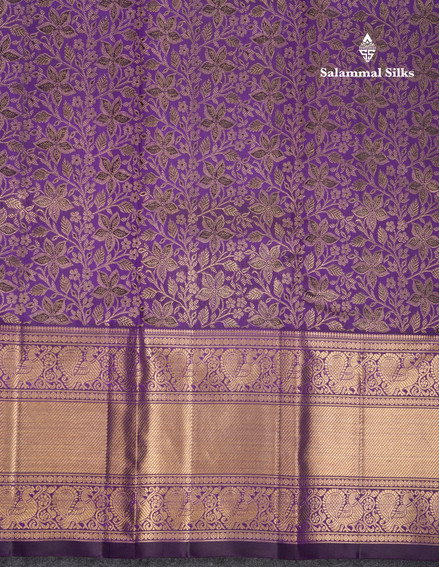 Beautiful Violet Pure Kanjivaram Silk Saree 3G Zari With Traditional Evening Morning Border