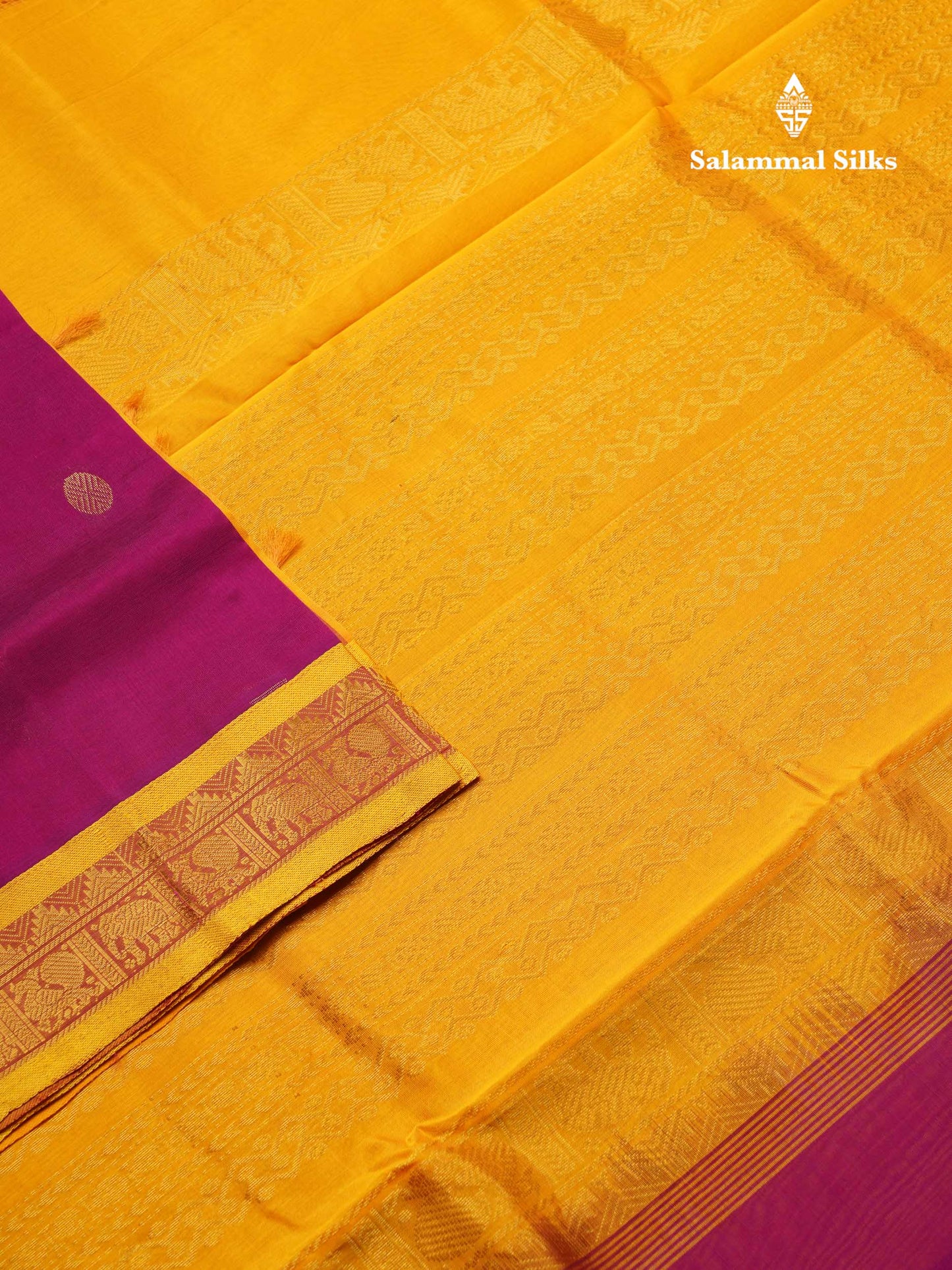 Beautiful Vadamalli Semi Silk Cotton Saree With Contrast Yellow Traditional Evening Morning Border