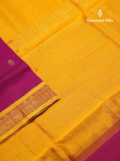 Beautiful Vadamalli Semi Silk Cotton Saree With Contrast Yellow Traditional Evening Morning Border