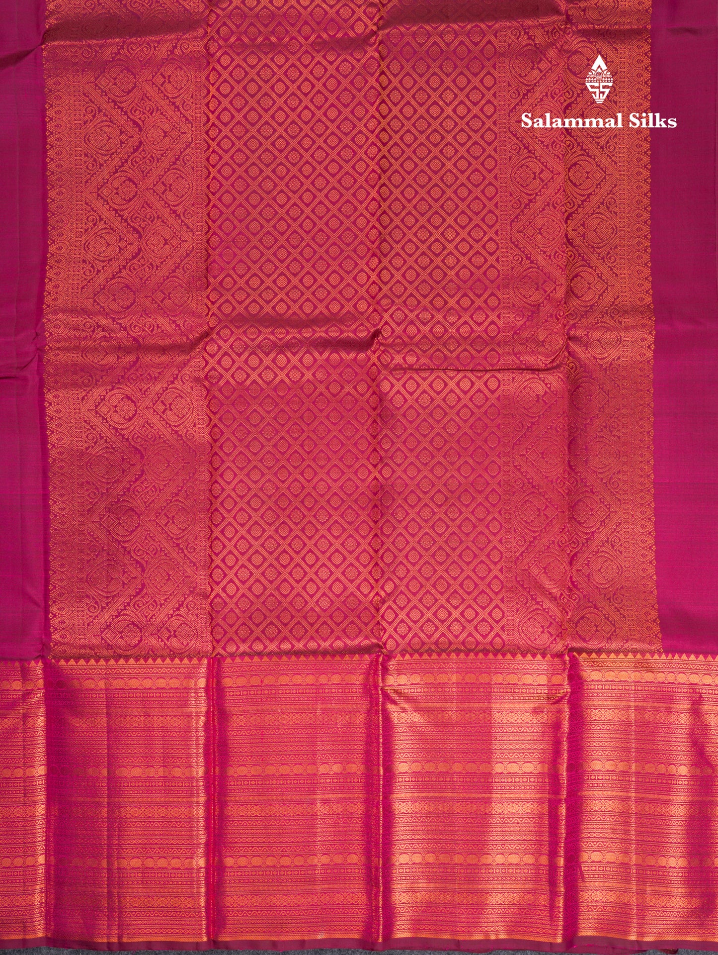 Beautiful Dual Tone Magenta Pure Kanjivaram Silk Saree With Traditional Evening Morning Border