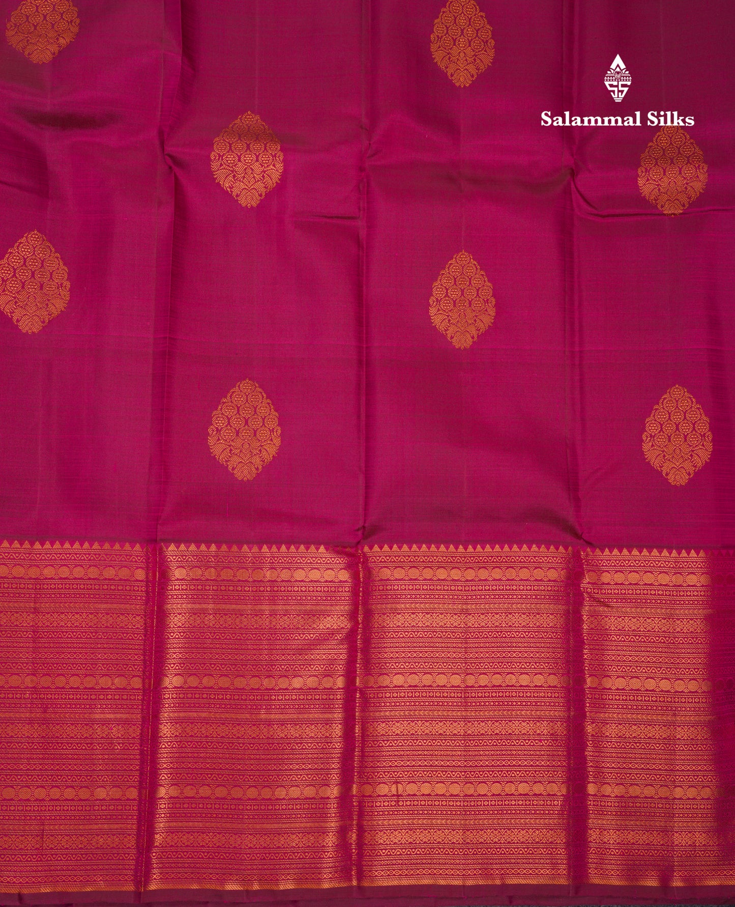 Beautiful Dual Tone Magenta Pure Kanjivaram Silk Saree With Traditional Evening Morning Border