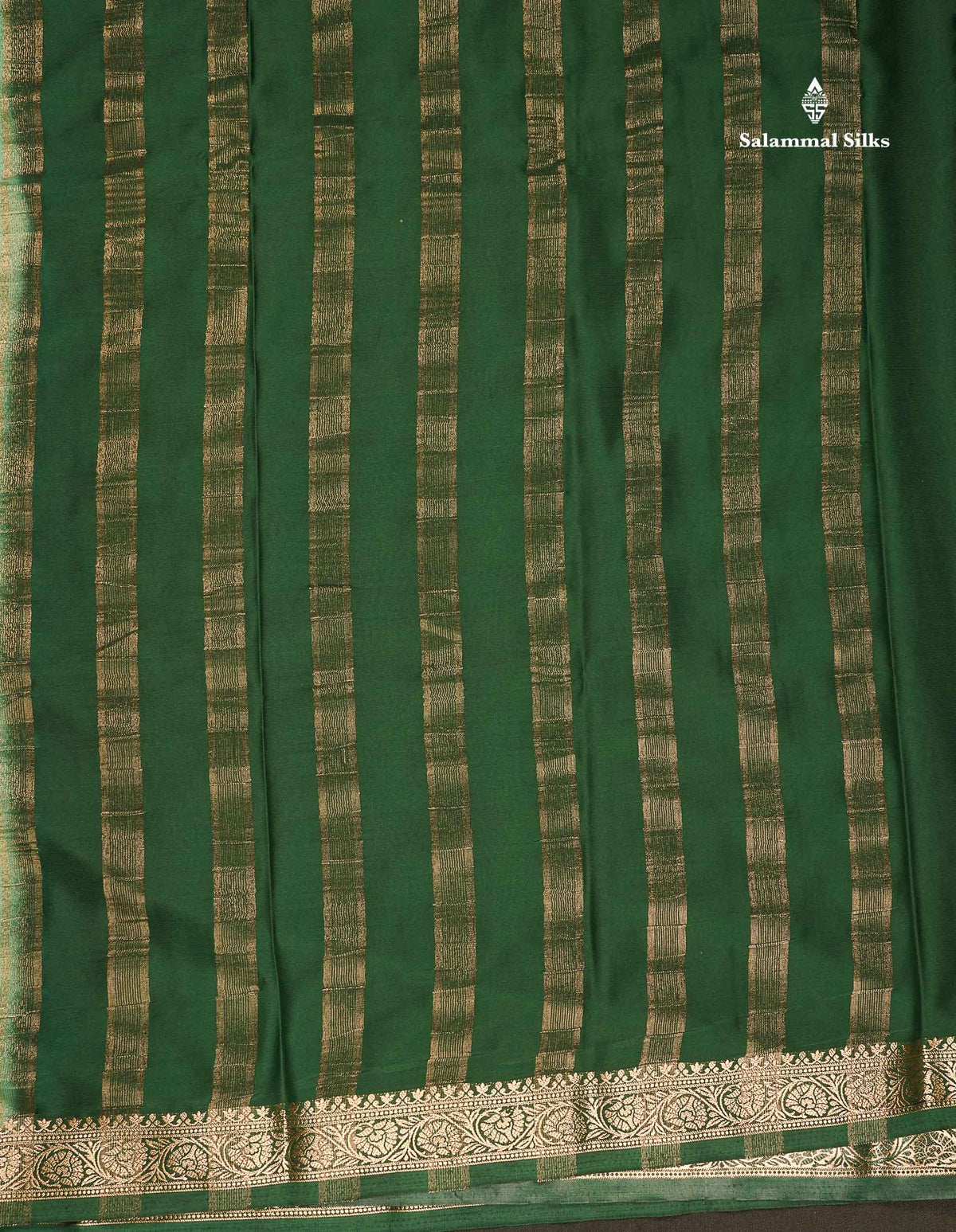 Semi Mysore Silk Saree - Pinkish Peach  Colour Body Plain With Contrast Navy Blue Small Border