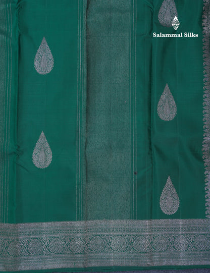 Bottle Green Fancy Pure Kanjivaram Silk Saree With Self Border