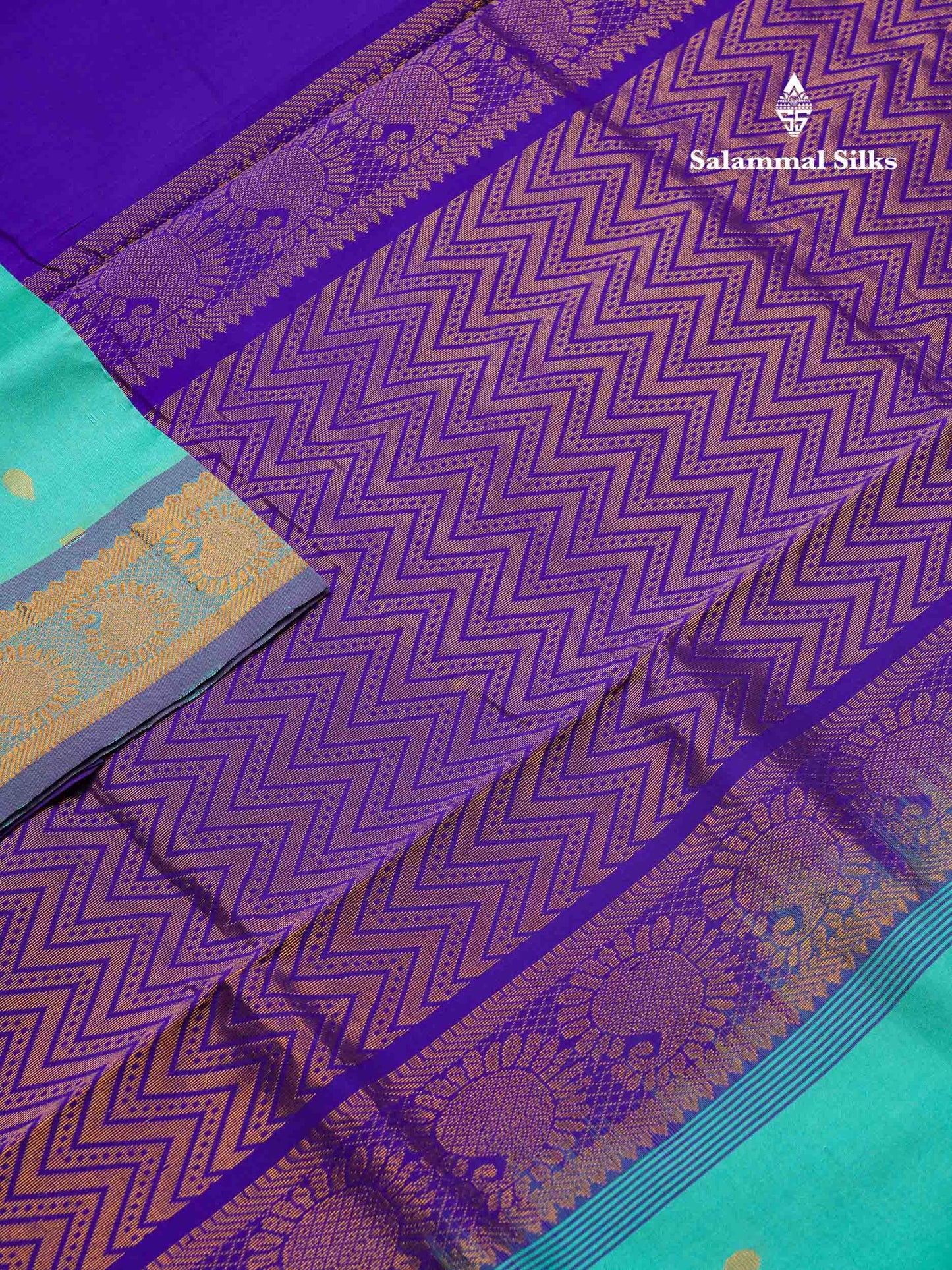 Beautiful Rexona Semi Silk Cotton Saree With Contrast Royal Blue Blouse