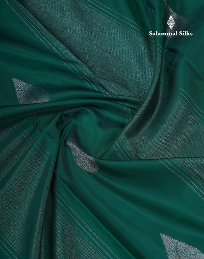 Bottle Green Fancy Pure Kanjivaram Silk Saree With Self Border