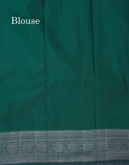 Bottle Green Fancy Pure Kanjivaram Silk Saree With Self Border