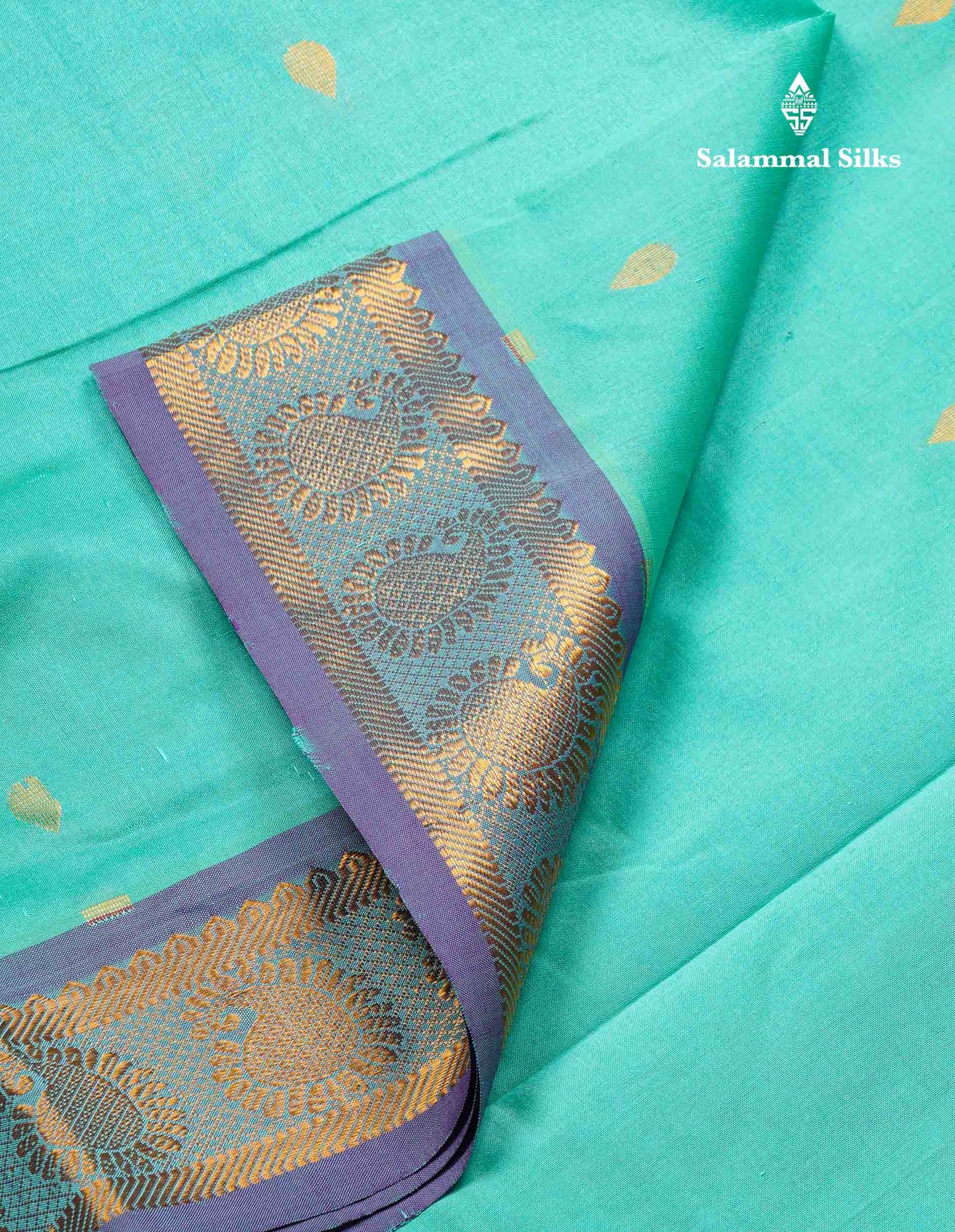 Beautiful Rexona Semi Silk Cotton Saree With Contrast Royal Blue Blouse