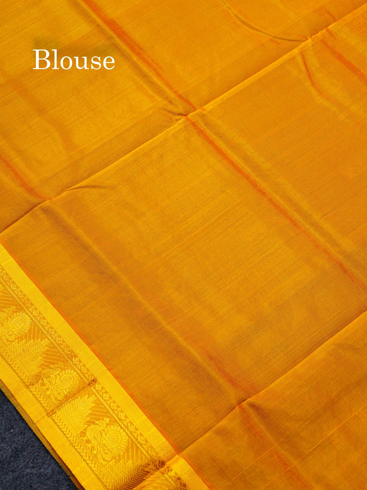 Beautiful Peacock Blue Semi Silk Cotton Saree With Contrast Yellow Traditional Border