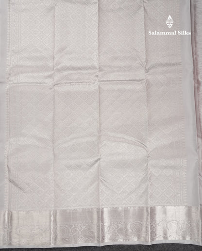 Beautiful Dark Magenta Pure Kanjivaram Silk Saree With Contrast Silver Grey Traditional Medium Border