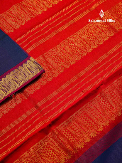Beautiful Parrot Green Vaira Oosi Lines Semi Silk Cotton Saree With Contrast Pink Blouse