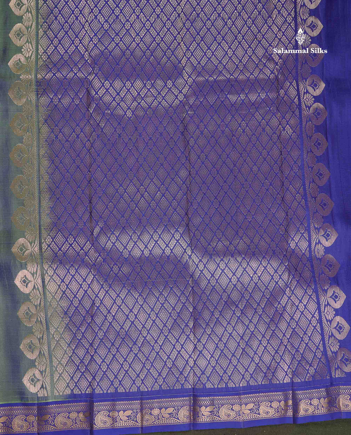 Pure Mix Silk Saree - Dual Tone Green Colour Body With Contrast Violet Small Border