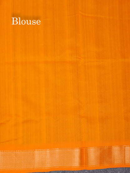 Beautiful Dark Purple Plain Semi Silk Cotton Saree With Contrast Mustard Yellow Blouse