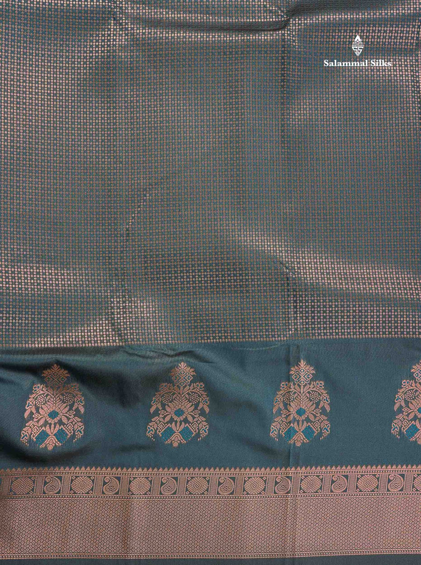 Semi Silk Saree - Parrot Green Colour Body With Contrast Teal Green Blouse