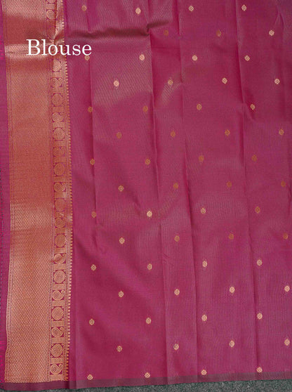 Semi Silk Saree - Parrot Green Colour Body With Contrast Teal Green Blouse
