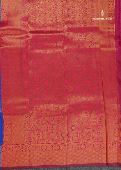 Semi Silk Saree - Parrot Green Colour Body With Contrast Teal Green Blouse