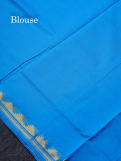 Beautiful Dual Tone Brown Plain Semi Silk Cotton Saree With Contrast Pink Blouse