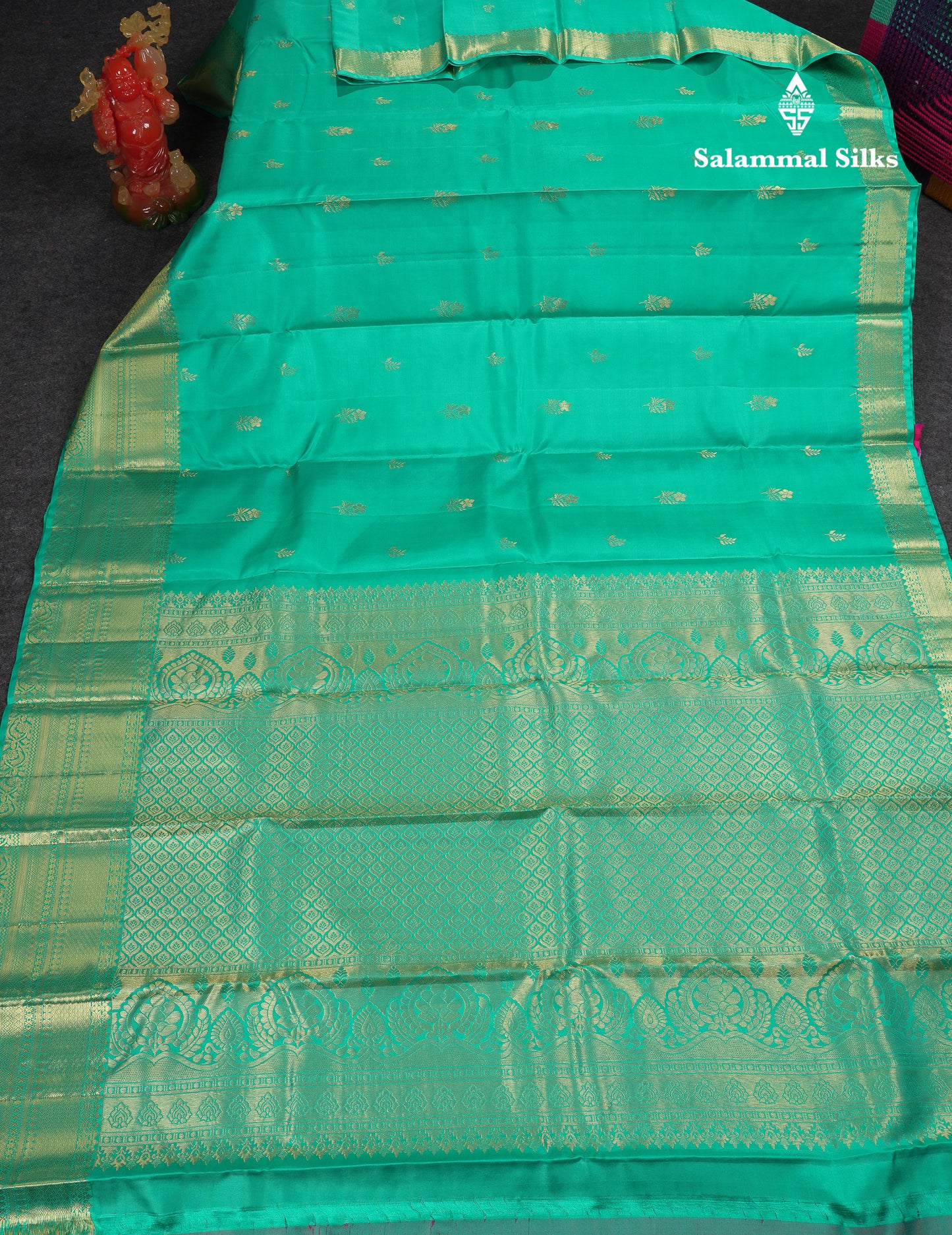Beautiful Light Rexona Green Pure Kanjivaram Silk Saree With Traditional Evening Morning Border