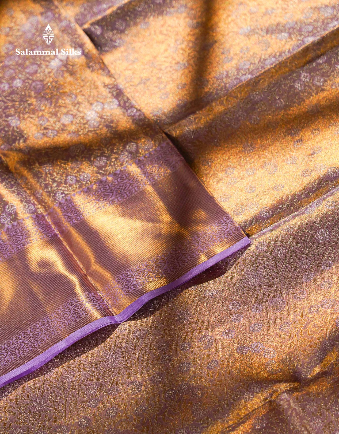 Beautiful Light Lavender Tissue Bridal Pure Kanjivaram Silk Saree With Traditional Border
