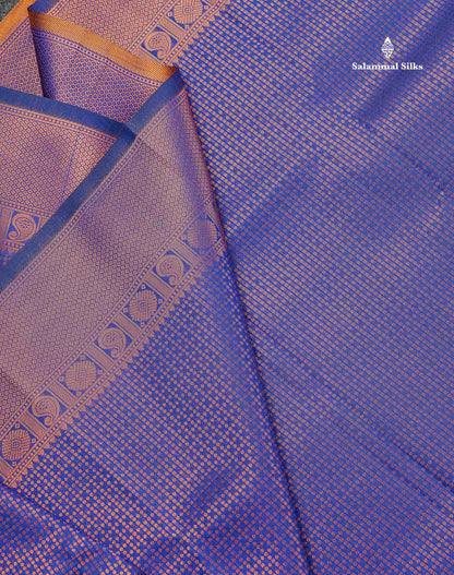 Semi Silk Saree - Parrot Green Colour Body With Contrast Teal Green Blouse