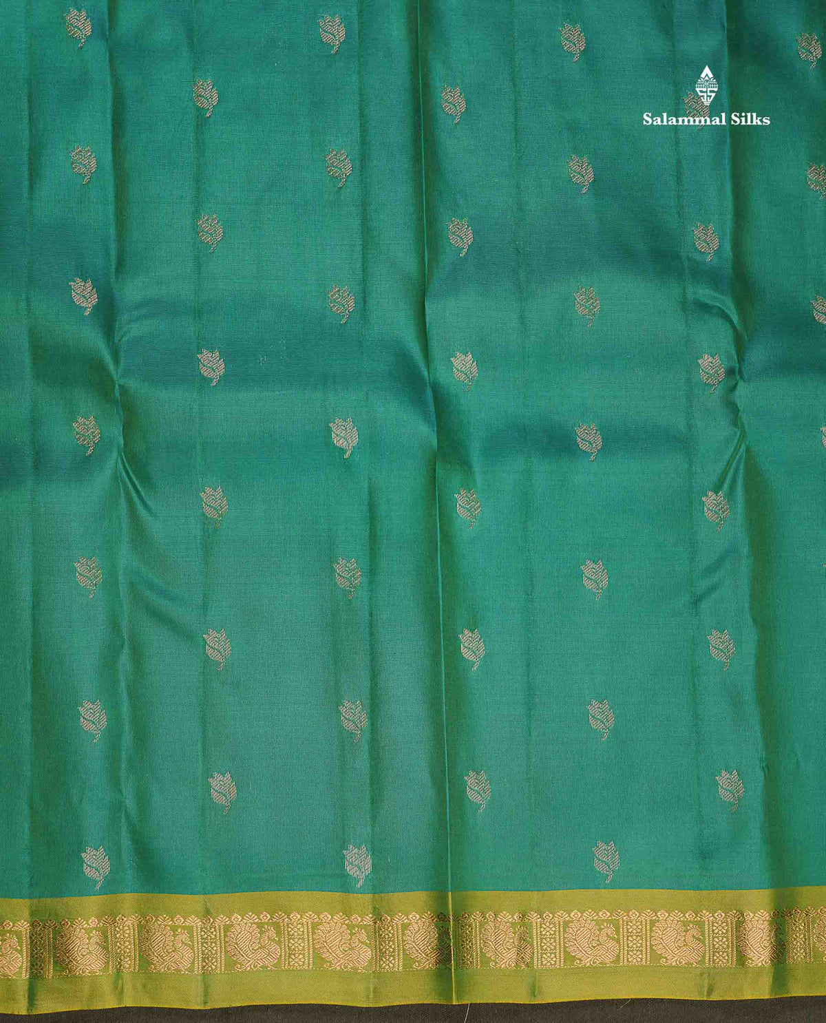 Pure Mix Silk Saree - Sapphire Green Colour Body With Contrast Light Green Small Border