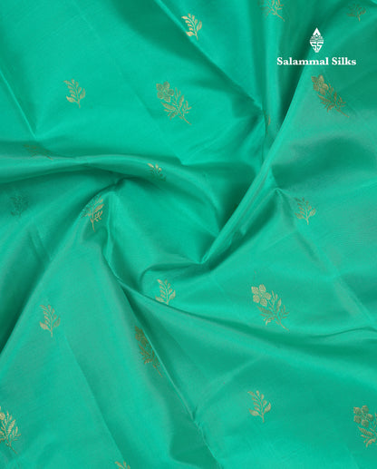 Beautiful Light Rexona Green Pure Kanjivaram Silk Saree With Traditional Evening Morning Border