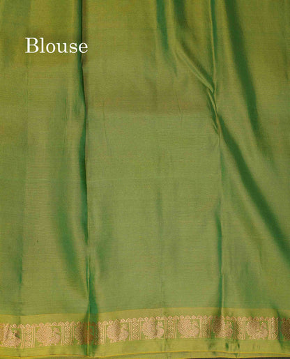 Pure Mix Silk Saree - Sapphire Green Colour Body With Contrast Light Green Small Border
