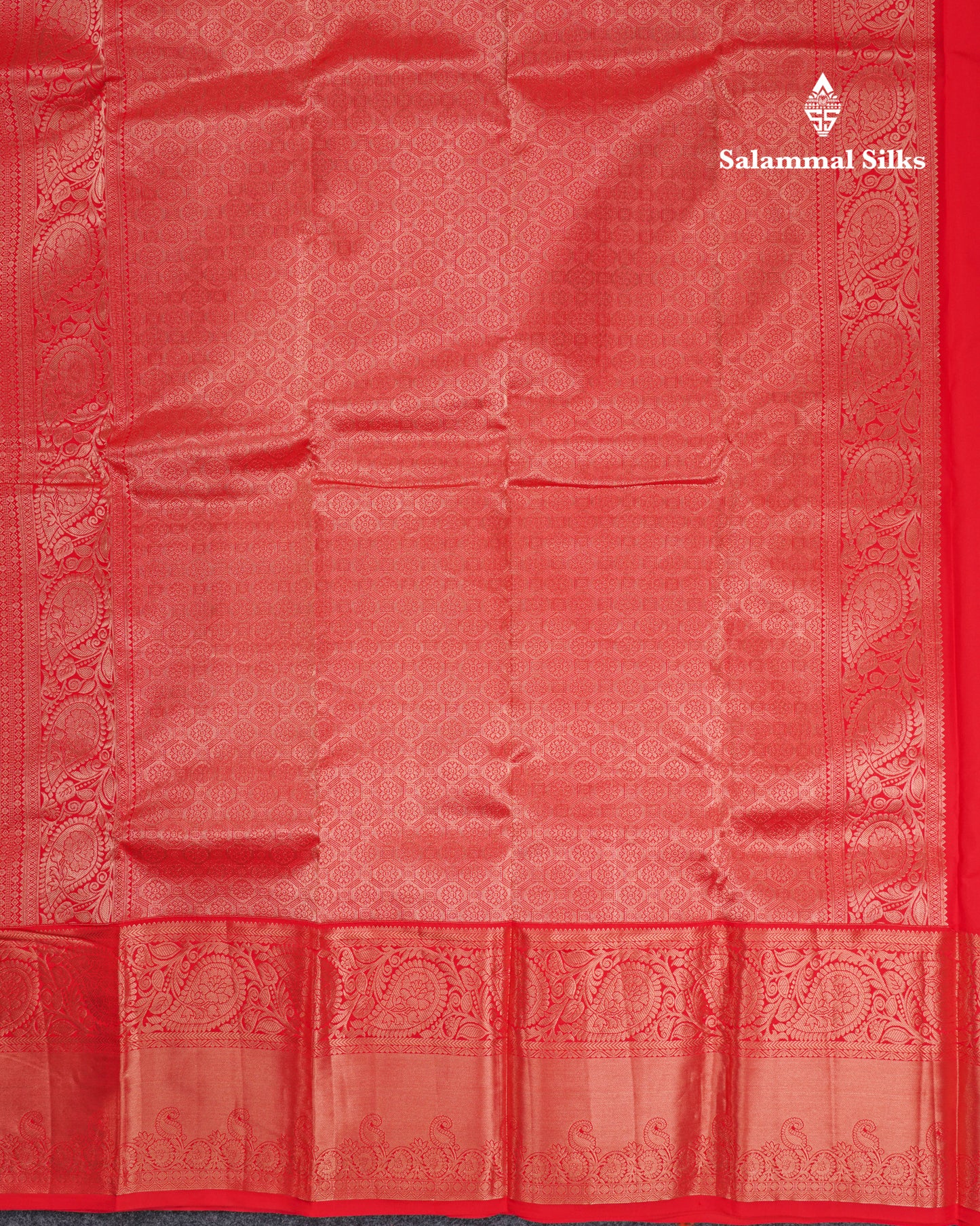 Beautiful Chilly Red Puremix Silk Saree With Traditional Evening Morning Border