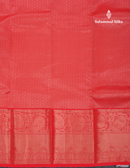 Beautiful Chilly Red Puremix Silk Saree With Traditional Evening Morning Border