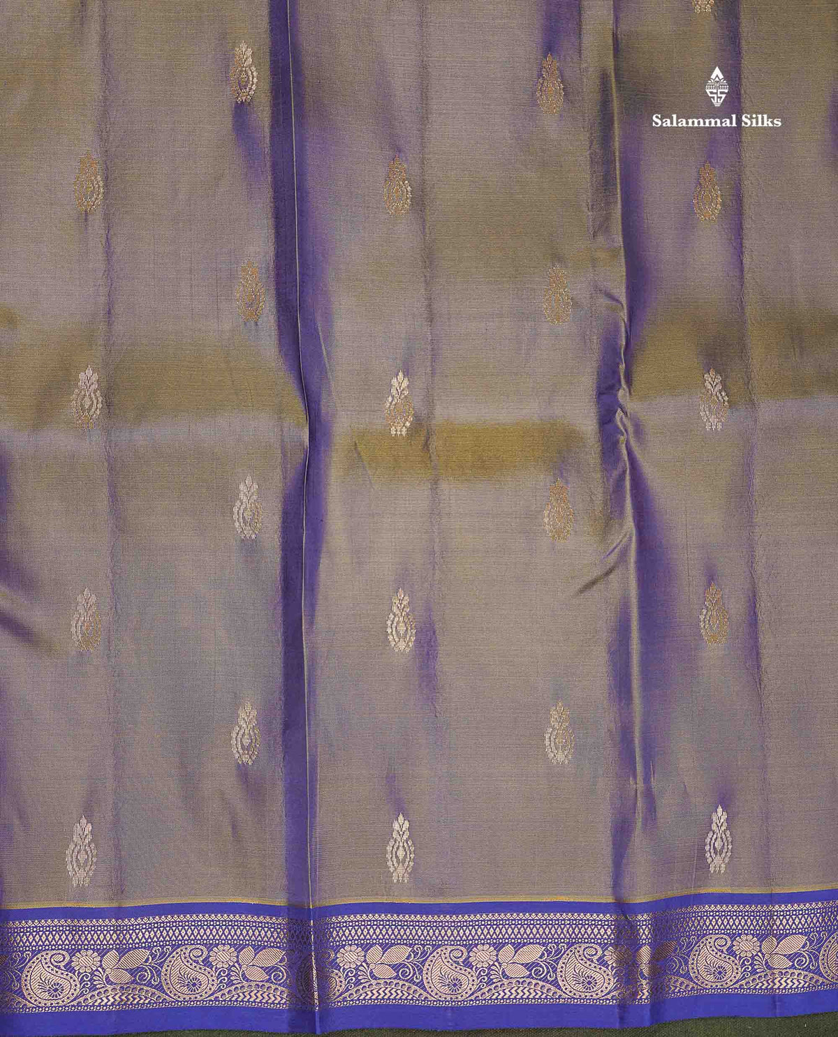 Pure Mix Silk Saree - Dual Tone Green Colour Body With Contrast Violet Small Border