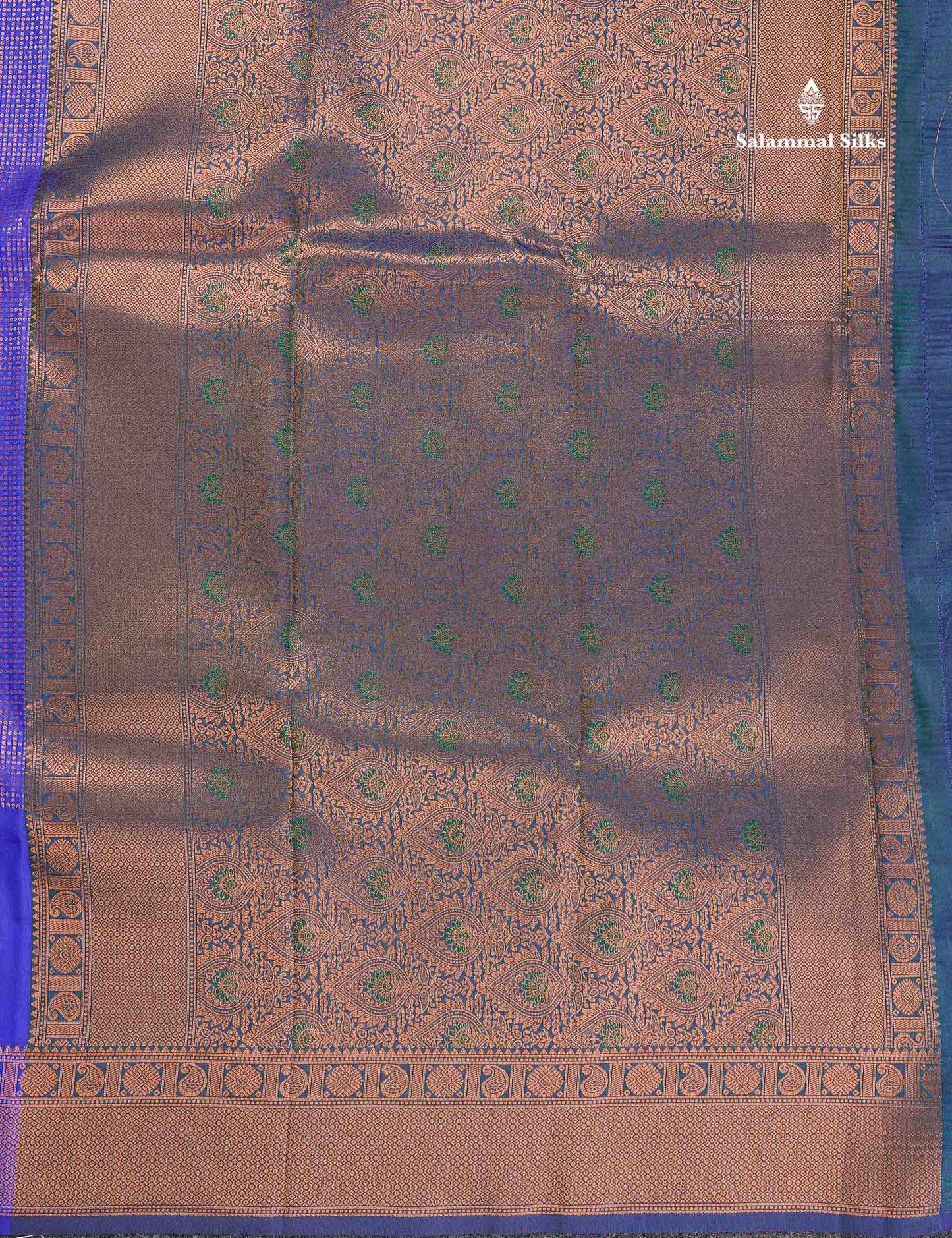 Semi Silk Saree - Parrot Green Colour Body With Contrast Teal Green Blouse