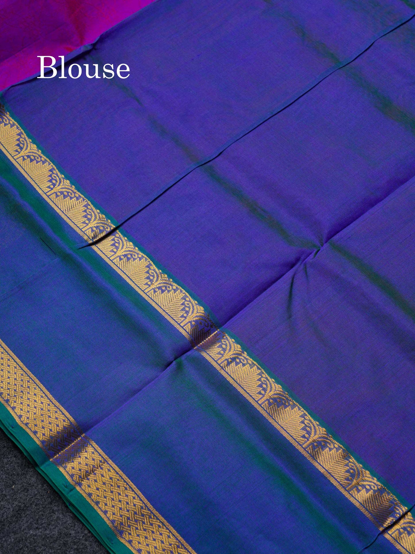 Beautiful Dual Tone Violet Pure Silk Cotton Saree With Contrast Peacock Blue Traditional Evening Morning Border