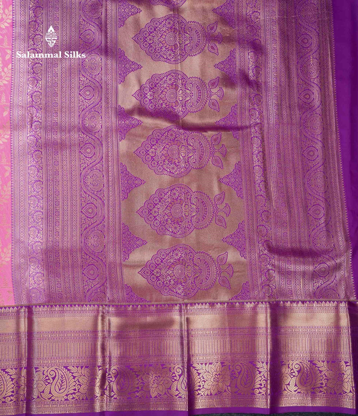 Beautiful Light Pink Bridal Semi Silk Saree With Contrast Vadamalli Traditional Evening Morning Border