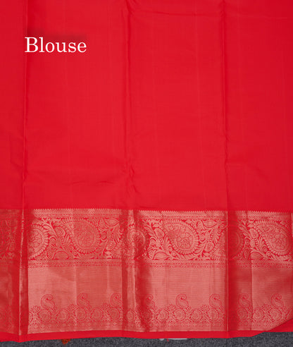 Beautiful Chilly Red Puremix Silk Saree With Traditional Evening Morning Border