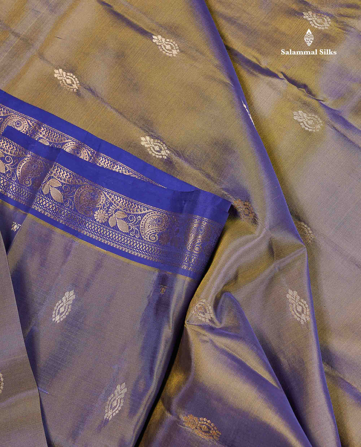 Pure Mix Silk Saree - Dual Tone Green Colour Body With Contrast Violet Small Border