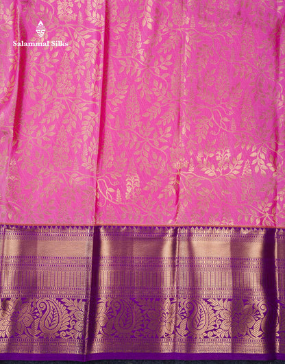 Beautiful Light Pink Bridal Semi Silk Saree With Contrast Vadamalli Traditional Evening Morning Border