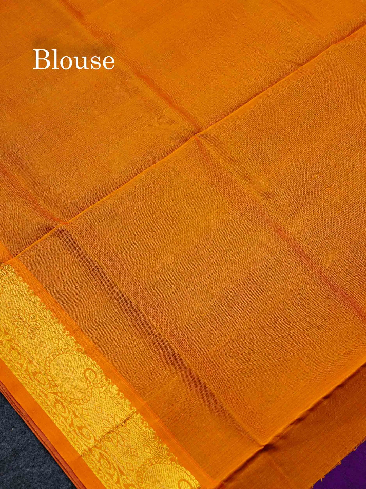 Beautiful Violet Emboss Design Pure Silk Cotton Saree With Gold Zari Border
