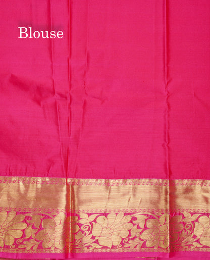 Beautiful Mustard Yellow Puremix Silk Saree With Contrast Pink Traditional Evening Morning Border