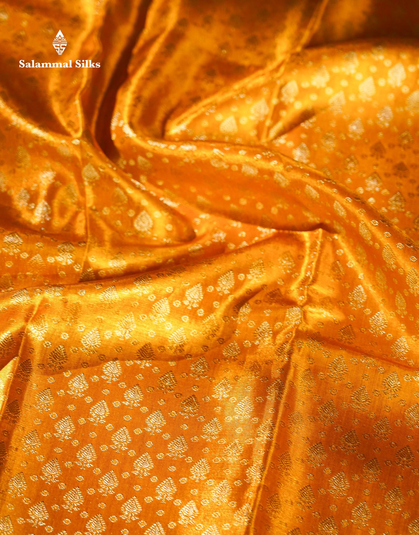 Gold Colour Tissue Bridal Pure Kanjivaram Silk Saree With Fancy Turning Border