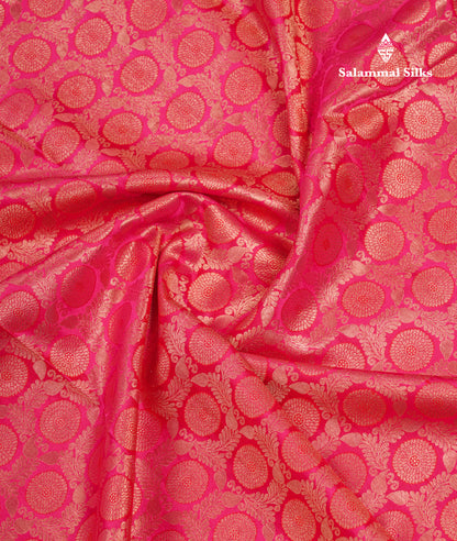 Beautiful Dual Tone Pink Pure Kanjivaram Silk Saree With Contrast Bottle Green Blouse